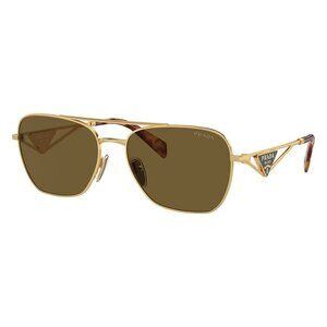 New PRADA Gold Square SPR A50 5AK-01T Sunglasses Women